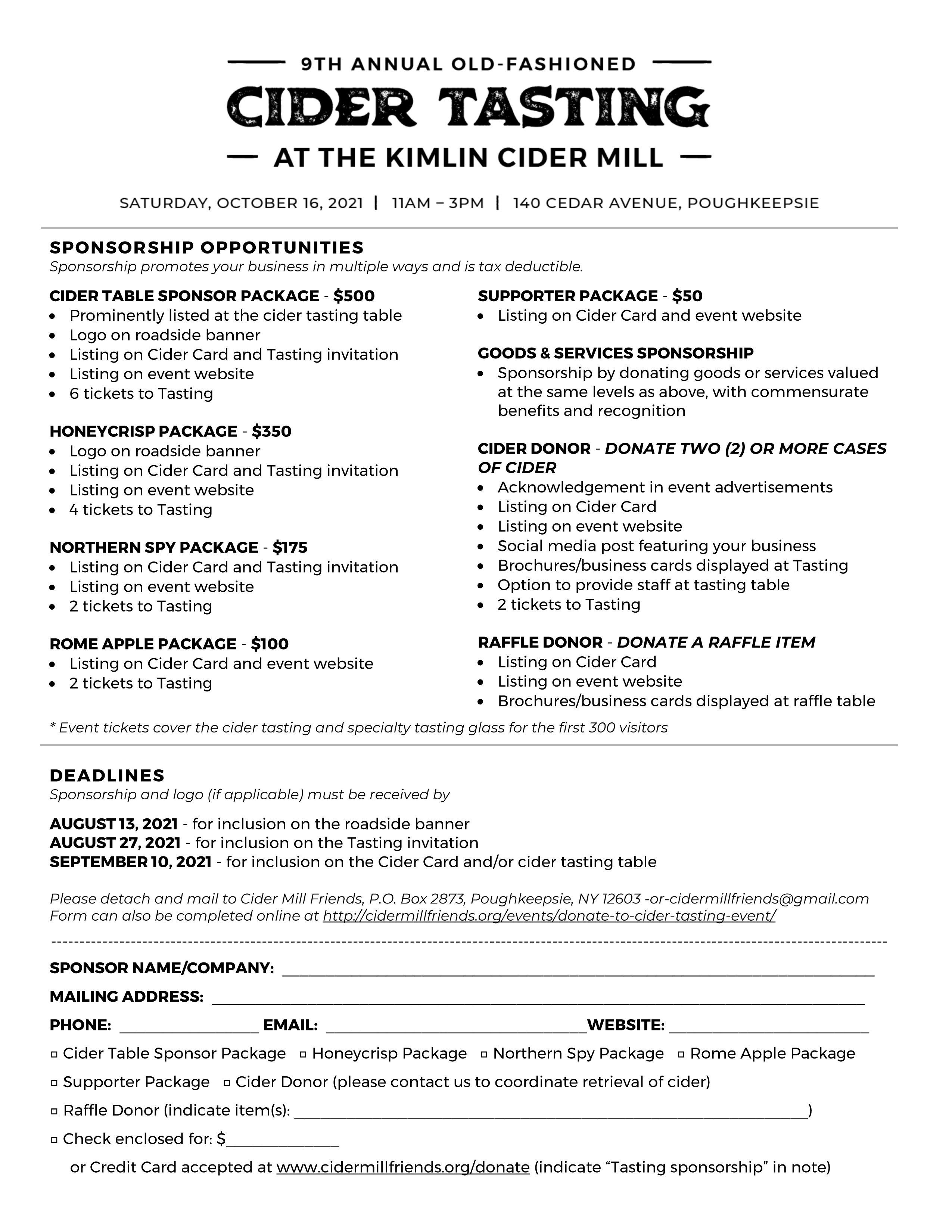 Sponsorship form 2021